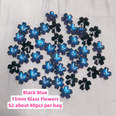 #15mm Glass Flowers Charms For DIY Jewelry Accessories